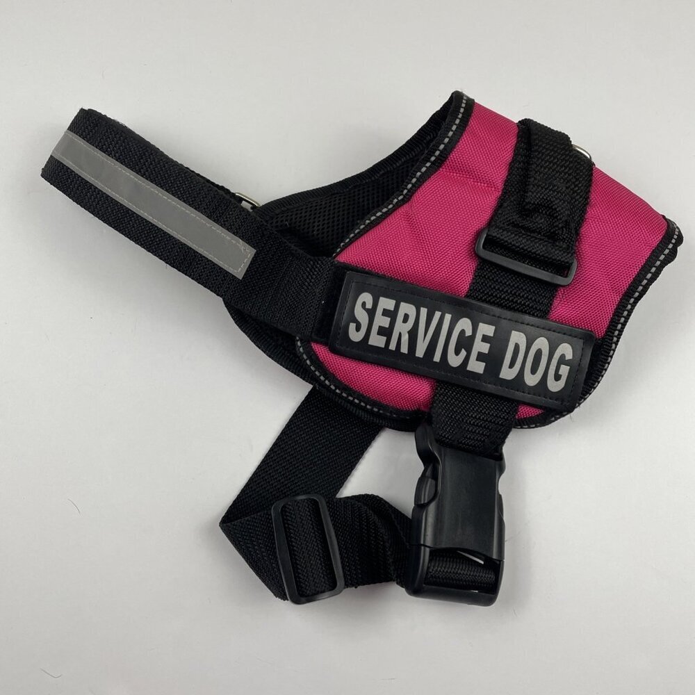 Industrial Puppy Service Dog Harness Large In Training Pink Reflective